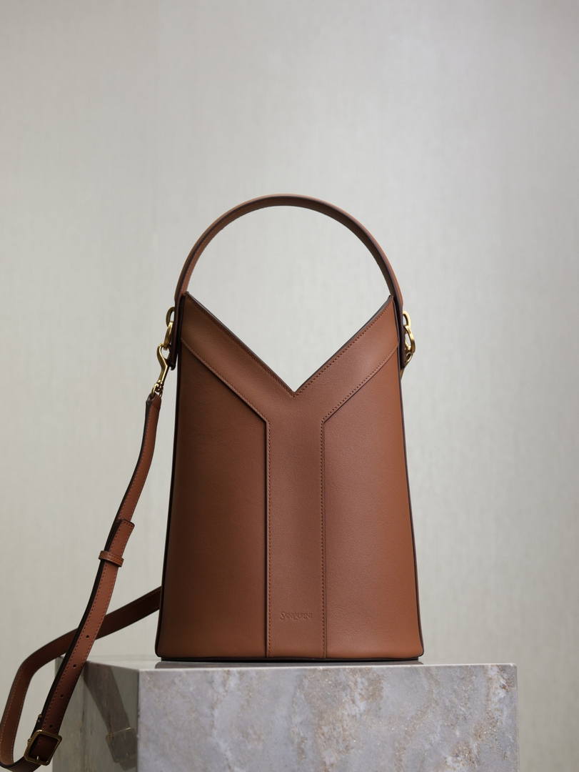 YSLY MINI TOTE IN LEATHER 840491 caramel