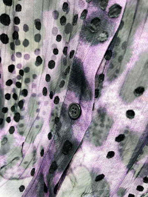 Yves Saint Laurent Jacquard Purple Millet Flower Shirt Y60001 - S - View 4