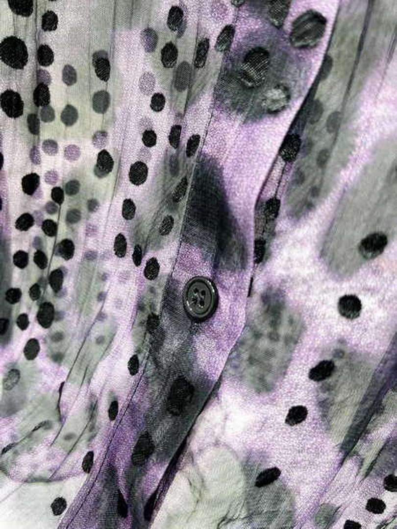 Yves Saint Laurent Jacquard Purple Millet Flower Shirt Y60001