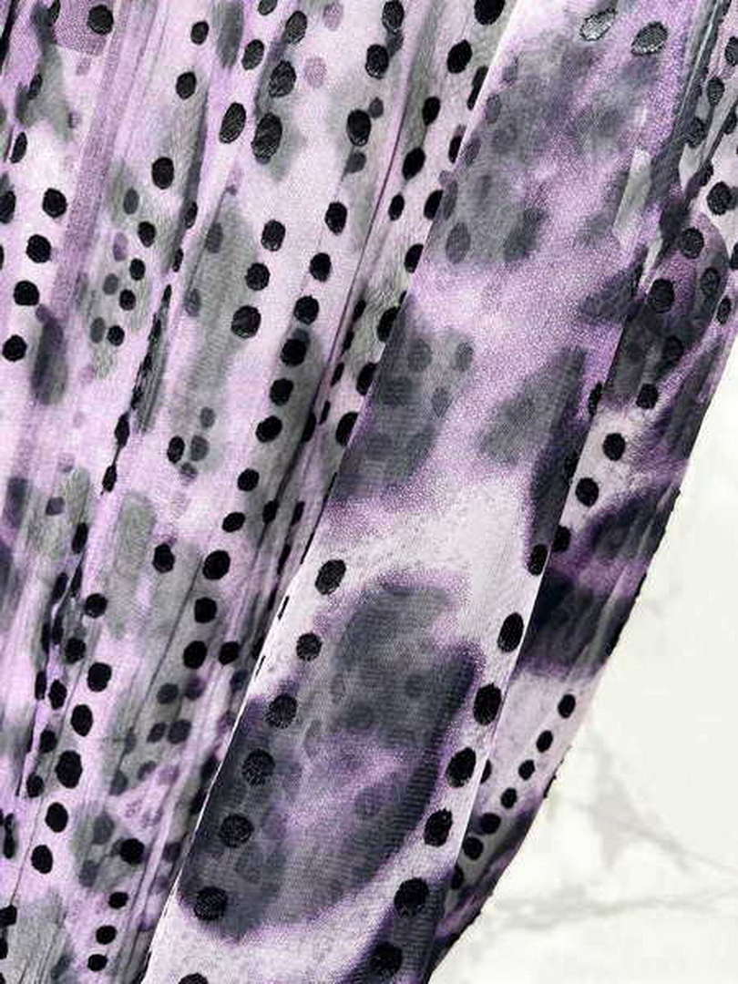 Yves Saint Laurent Jacquard Purple Millet Flower Shirt Y60001