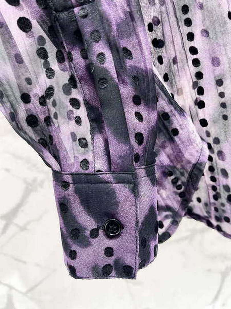 Yves Saint Laurent Jacquard Purple Millet Flower Shirt Y60001