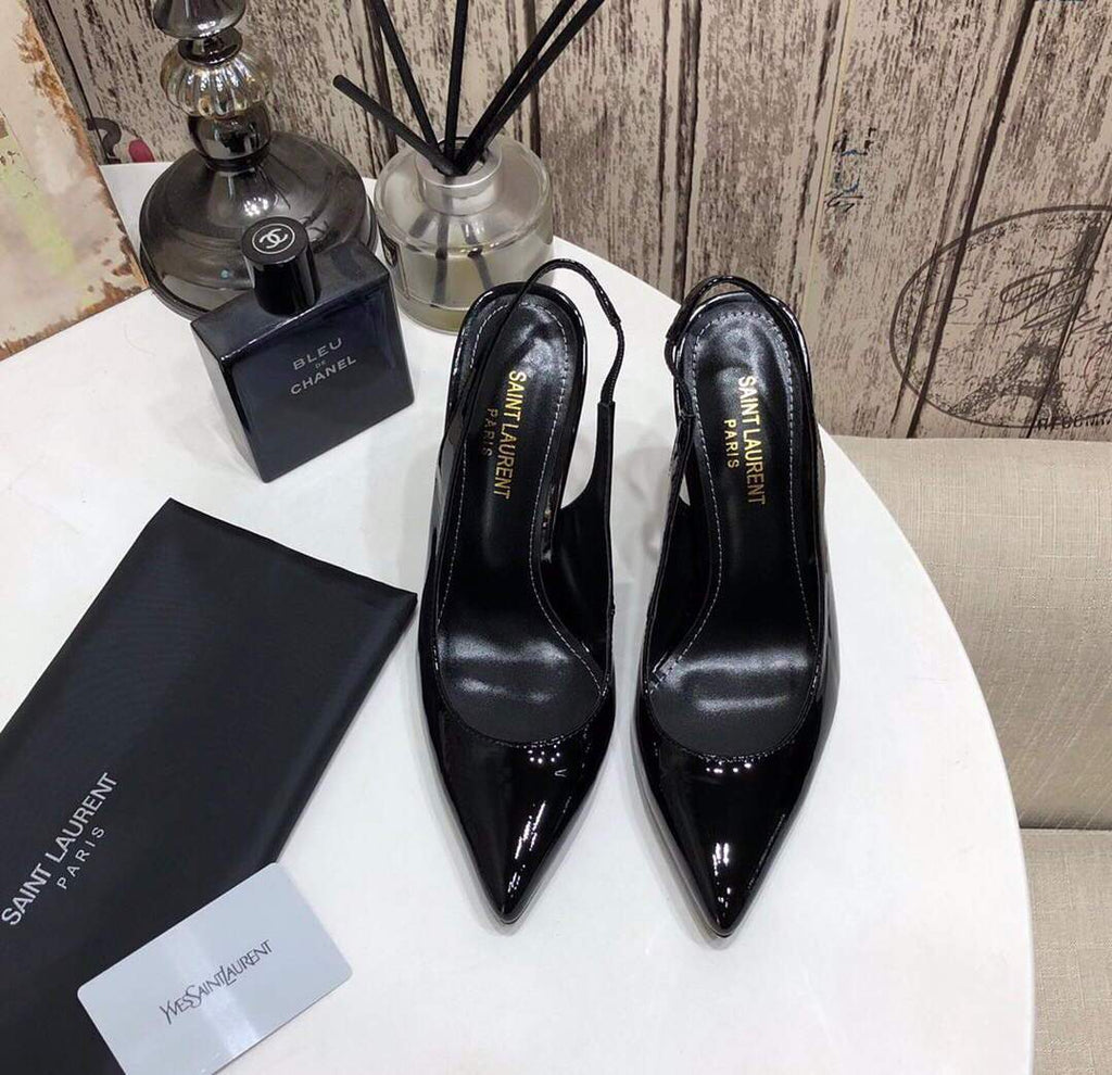 Yves Saint Laurent Opyum Pumps Leather Black heel 30148 - luxibagsmall