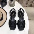 Yves Saint Laurent Tribute Flat Sandals In Smooth Leather 30149 - luxibagsmall