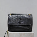Yves Saint Laurent YSL 498830 Niki Large In Lambskin Leather Bag Black