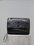 Yves Saint Laurent YSL 498830 Niki Large In Lambskin Leather Bag Black