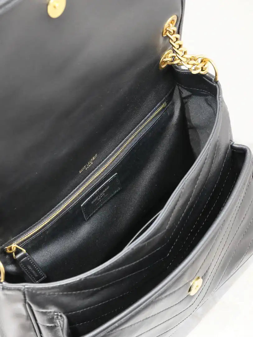 Yves Saint Laurent YSL 498830 Niki Large In Lambskin Leather Bag Black
