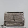 Yves Saint Laurent YSL 498830 Niki Large In Quilted Leather Bag Gray