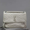 Yves Saint Laurent YSL 498830 Niki Large In Quilted Leather Bag milky white