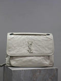 Yves Saint Laurent YSL 498830 Niki Large In Quilted Leather Bag milky white