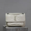 Yves Saint Laurent YSL 633158 Niki Medium In Quilted Leather Bag White