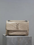 Yves Saint Laurent YSL 633158 Niki Medium In Quilted Leather Bag Milk tea