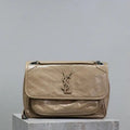 Yves Saint Laurent YSL 633158 Niki Medium In Quilted Leather Bag Apricot