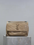 Yves Saint Laurent YSL 633158 Niki Medium In Quilted Leather Bag Apricot