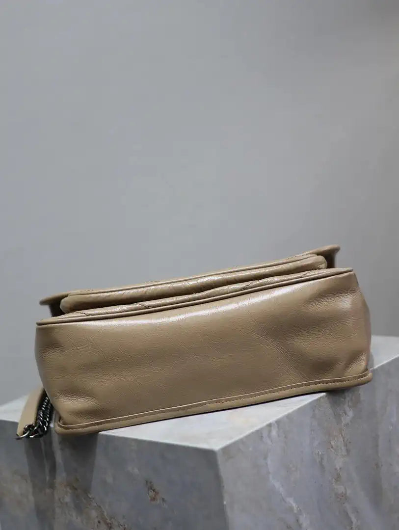Yves Saint Laurent YSL 633158 Niki Medium In Quilted Leather Bag Apricot